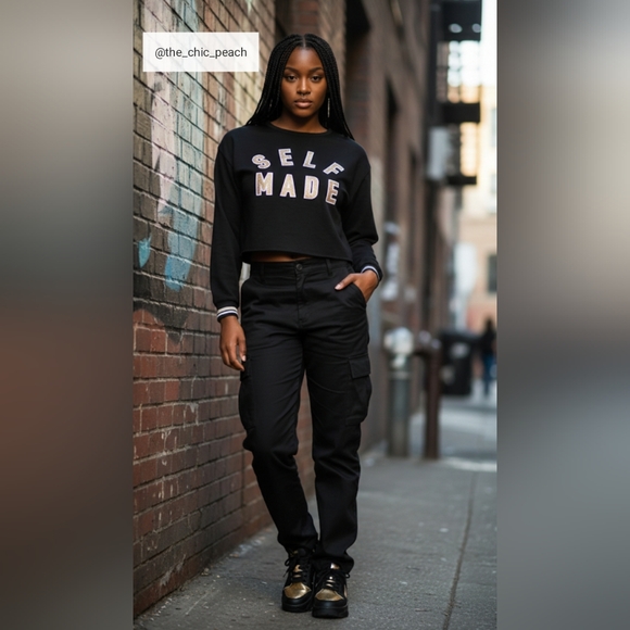 Papaya Tops - ✨ Papaya Black “SELF MADE” Crop Top ✨